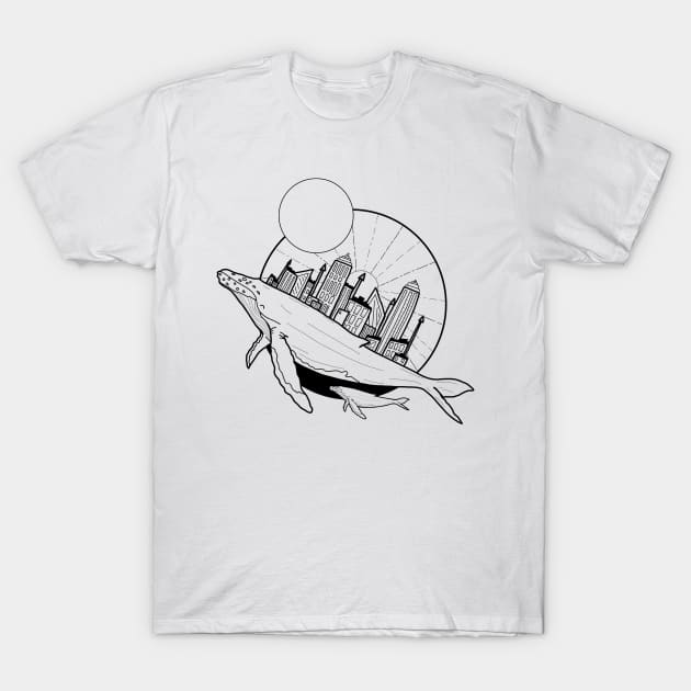 Whale city T-Shirt by Swadeillustrations